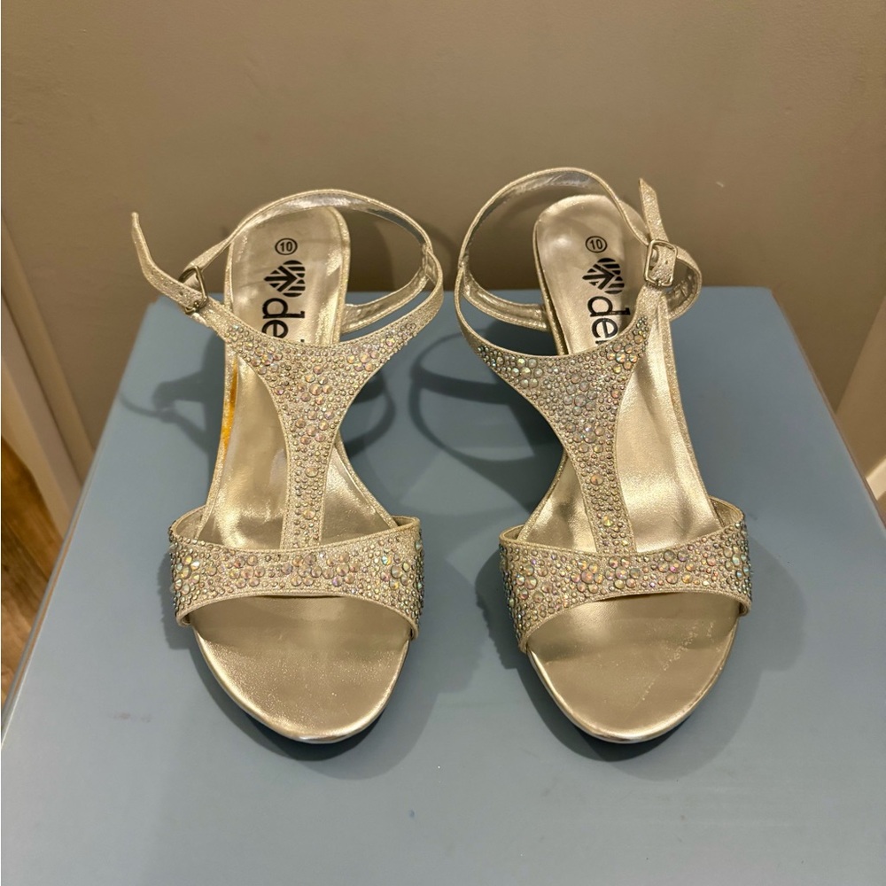 Deb Silver Glitter Heels